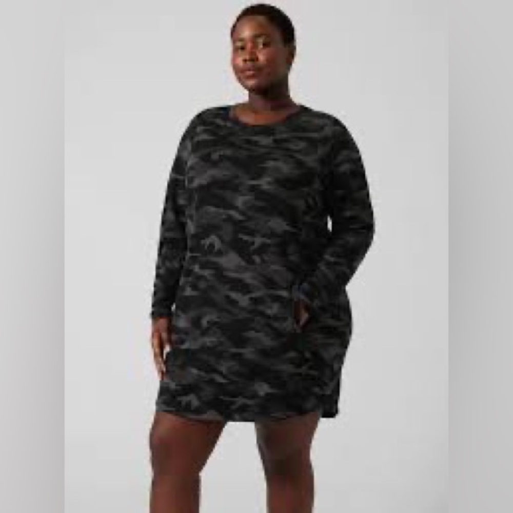 ATHLETA Balance Dress Camo Lux Black